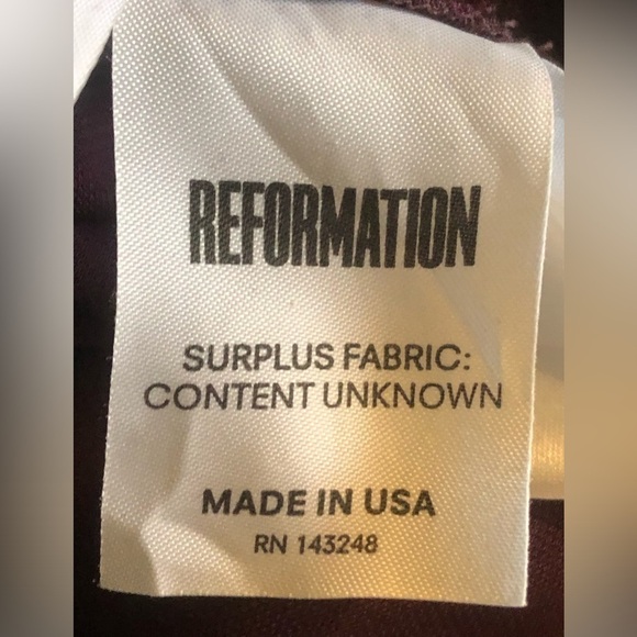 Reformation Long Sleeve Plunging Neckline Sz XS Faux Wrap Dress In Aubergine - Picture 8 of 16